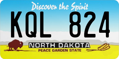ND license plate KQL824