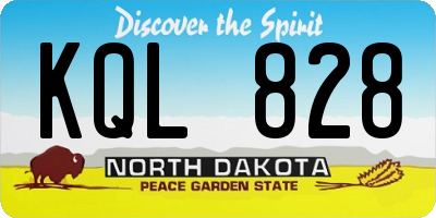 ND license plate KQL828