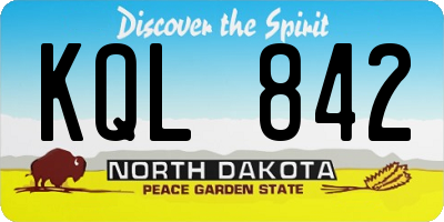 ND license plate KQL842