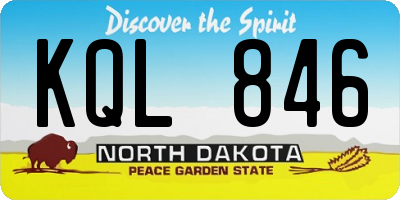 ND license plate KQL846