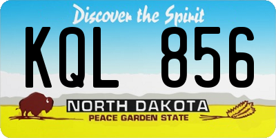 ND license plate KQL856