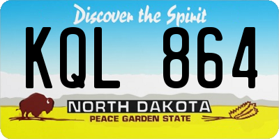 ND license plate KQL864