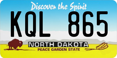 ND license plate KQL865