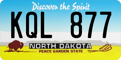ND license plate KQL877