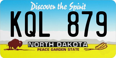 ND license plate KQL879