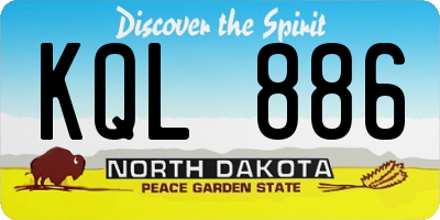 ND license plate KQL886