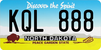 ND license plate KQL888