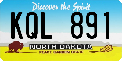 ND license plate KQL891