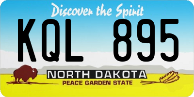 ND license plate KQL895
