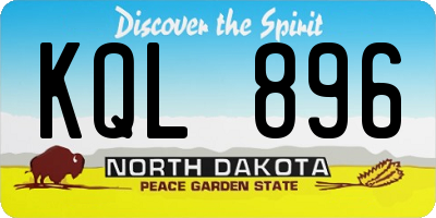 ND license plate KQL896