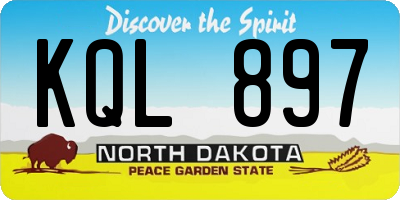 ND license plate KQL897