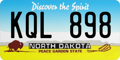ND license plate KQL898