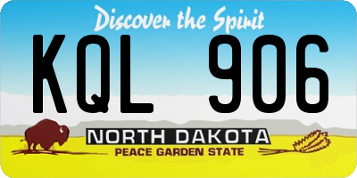 ND license plate KQL906