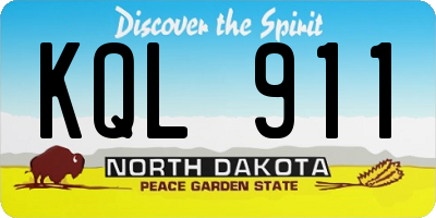 ND license plate KQL911