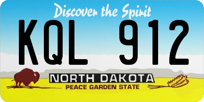 ND license plate KQL912