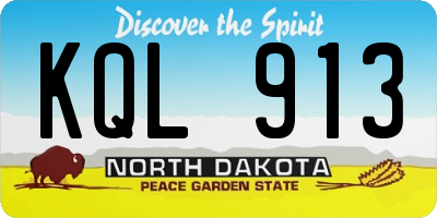 ND license plate KQL913