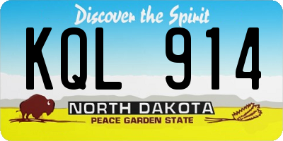 ND license plate KQL914