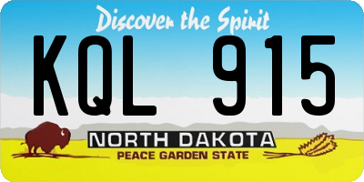 ND license plate KQL915