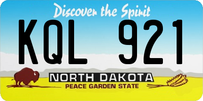 ND license plate KQL921