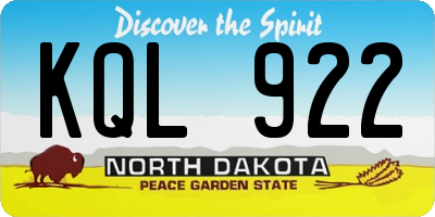 ND license plate KQL922