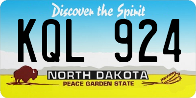 ND license plate KQL924
