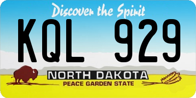 ND license plate KQL929