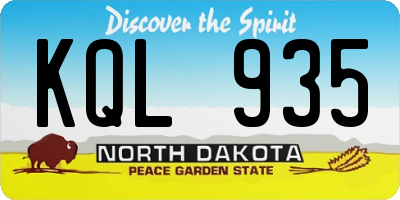 ND license plate KQL935