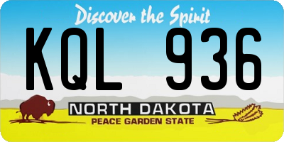 ND license plate KQL936