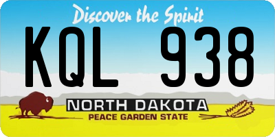 ND license plate KQL938
