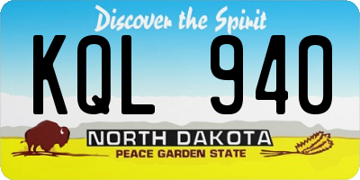 ND license plate KQL940