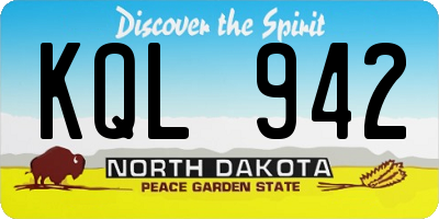 ND license plate KQL942