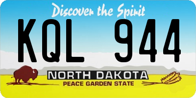 ND license plate KQL944