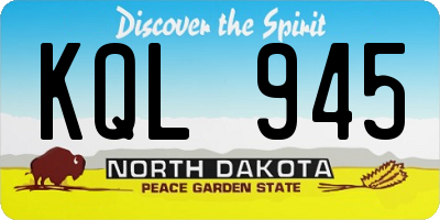 ND license plate KQL945