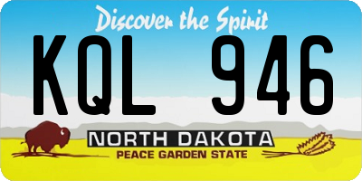 ND license plate KQL946