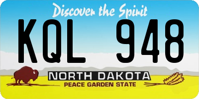 ND license plate KQL948