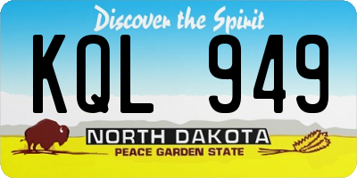 ND license plate KQL949