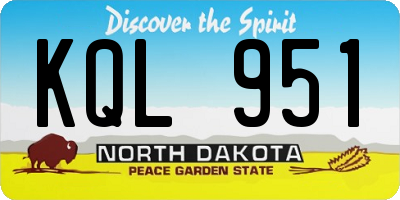 ND license plate KQL951