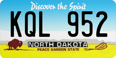 ND license plate KQL952