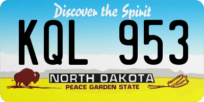 ND license plate KQL953