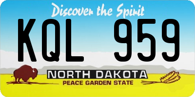 ND license plate KQL959