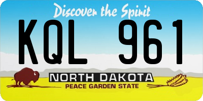 ND license plate KQL961
