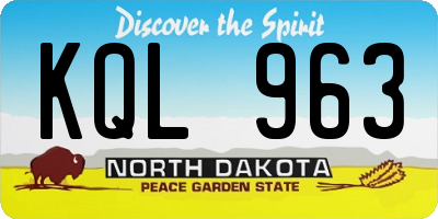 ND license plate KQL963