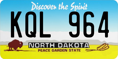 ND license plate KQL964