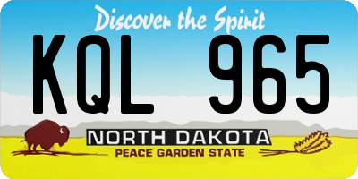 ND license plate KQL965