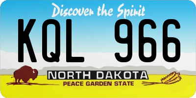 ND license plate KQL966