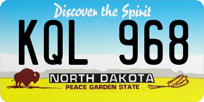 ND license plate KQL968