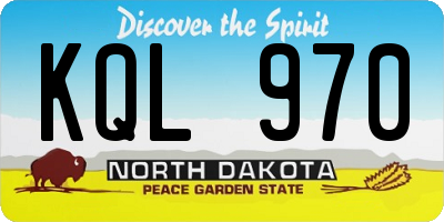 ND license plate KQL970