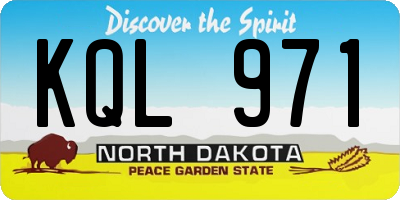 ND license plate KQL971