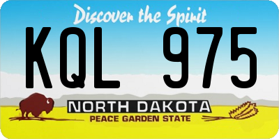 ND license plate KQL975