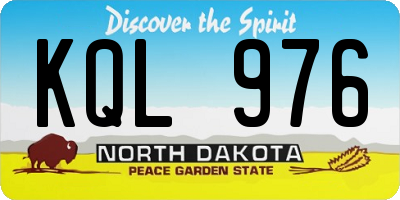 ND license plate KQL976
